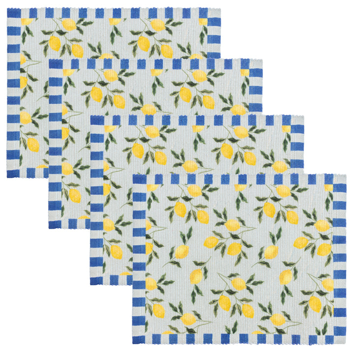 Lemons 46x36 Set Of 4 Table Placemats Blue - image 3
