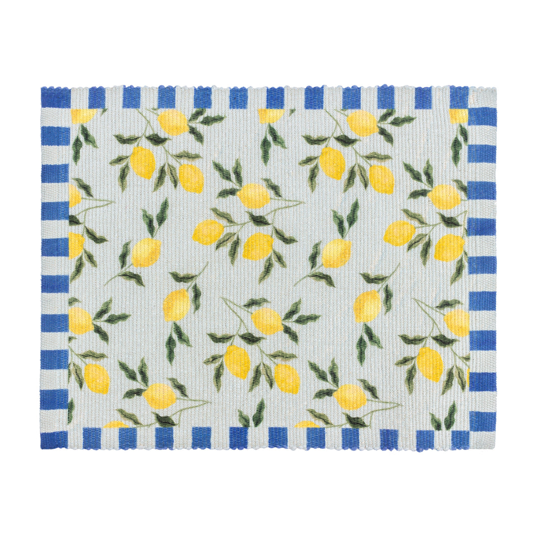 Lemons 46x36 Set Of 4 Table Placemats Blue - image 4