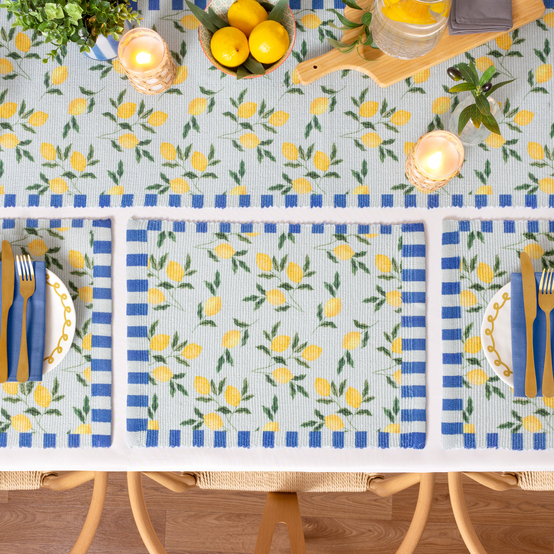 Lemons 46x36 Set Of 4 Table Placemats Blue - image 6