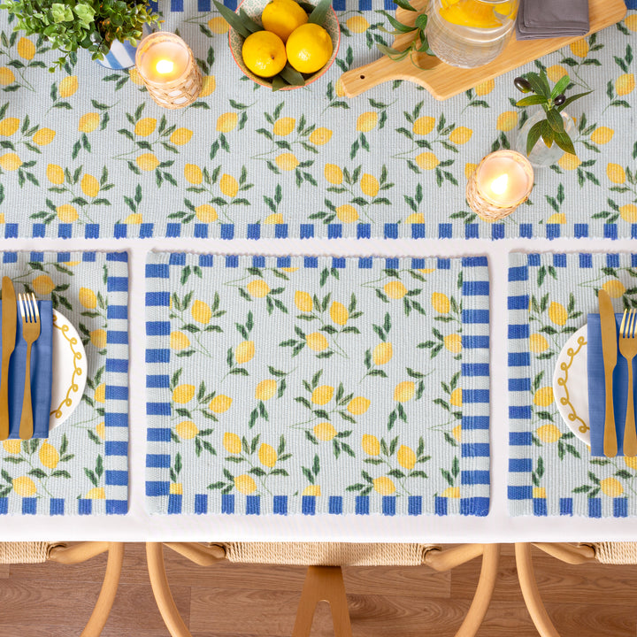 Lemons 46x36 Set Of 4 Table Placemats Blue - image 6