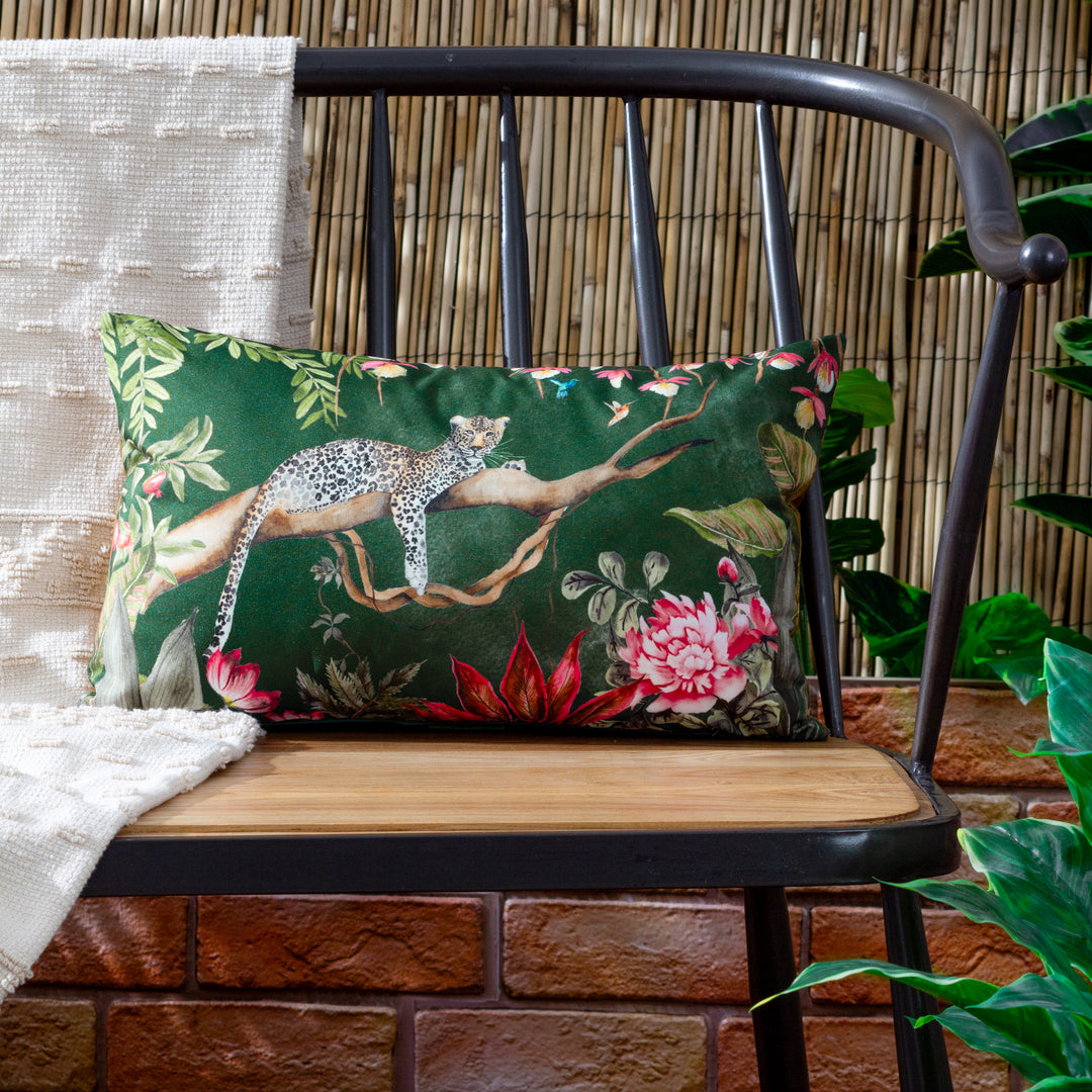 Leopard 30x50 Outdoor Cushion Cover Forest