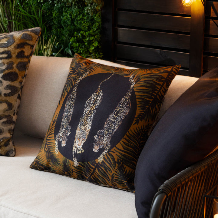 Leopardis Trio 50x50 Outdoor Cushion Case Black/Gold