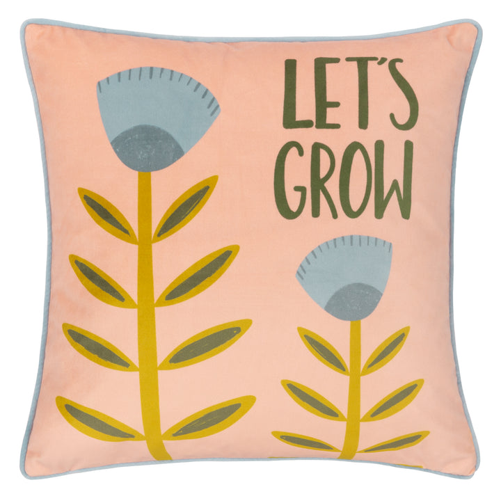 LETS GROW 43X43 CUSHION CASE PINK
