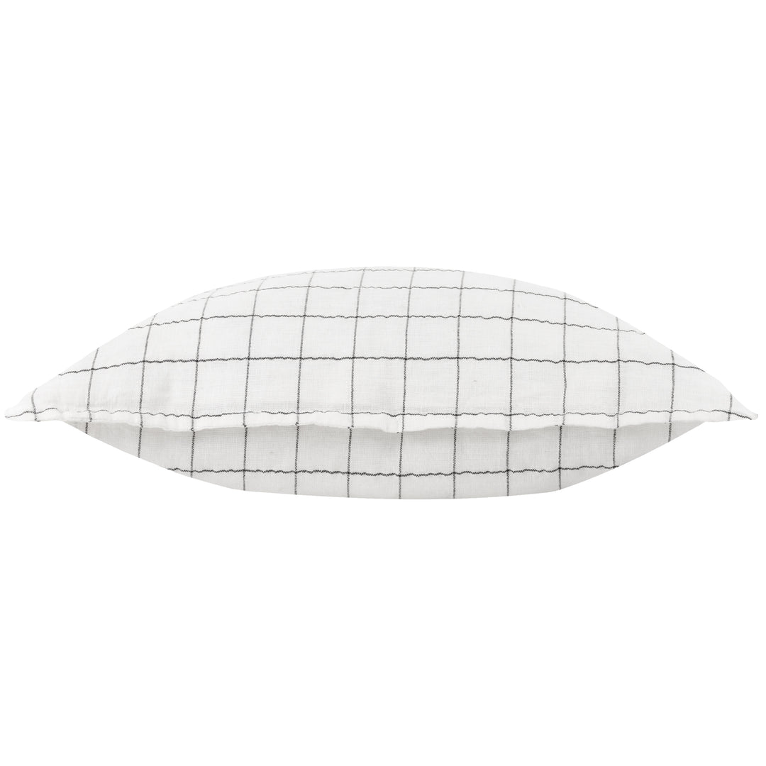 LINEN GRID CHECK 50X50 CUSHION CASE ECRU