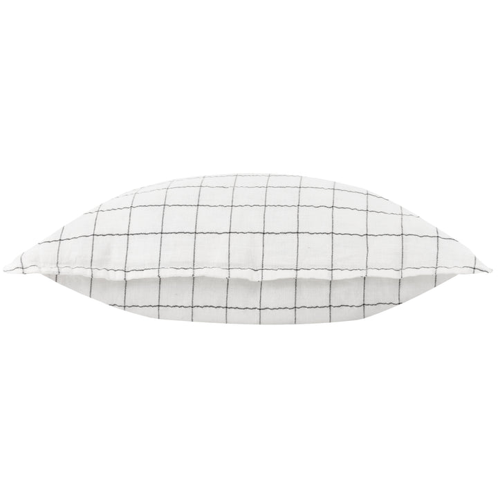 LINEN GRID CHECK 50X50 CUSHION CASE ECRU
