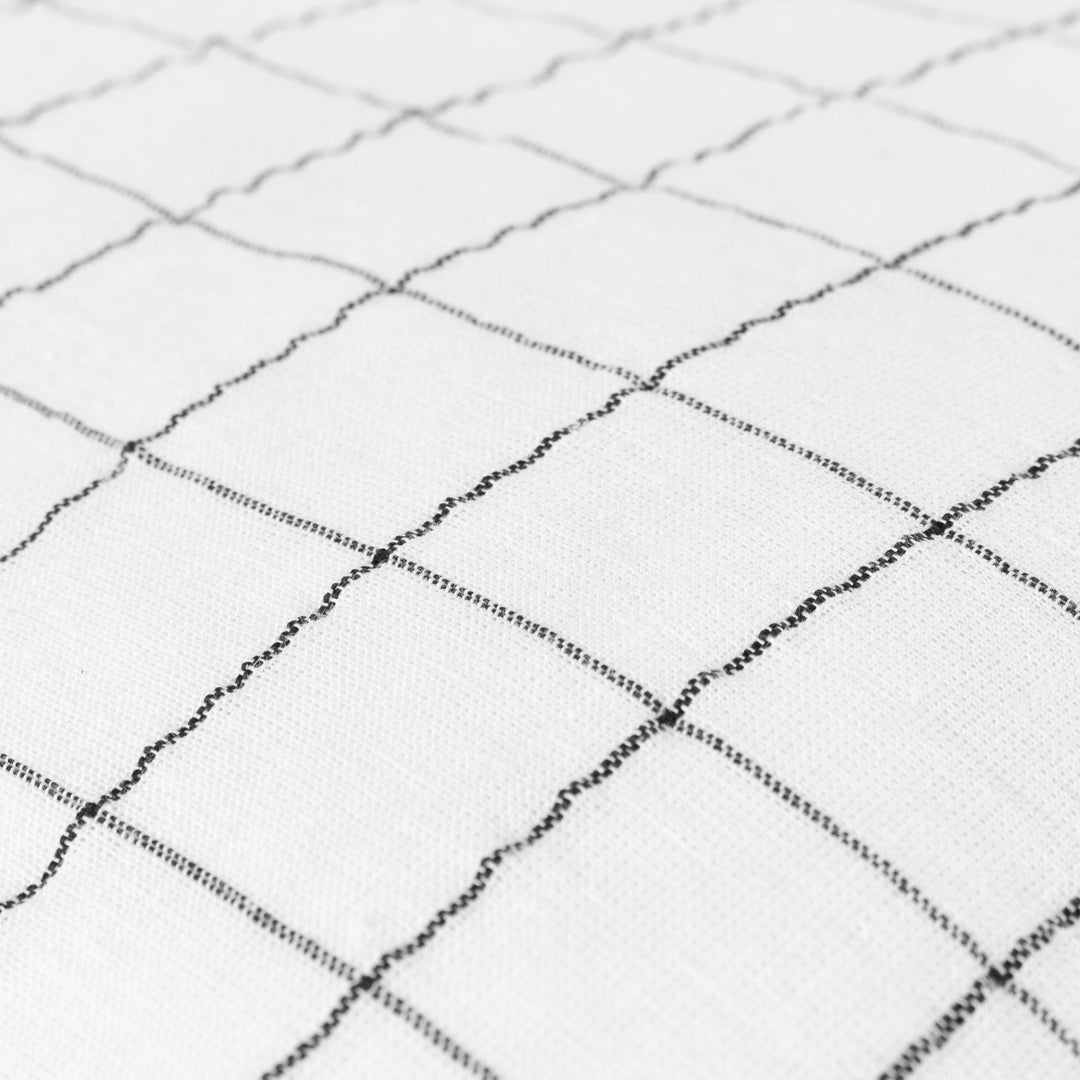 LINEN GRID CHECK 50X50 CUSHION CASE ECRU