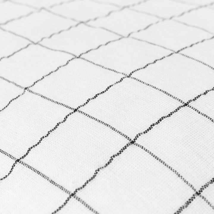 LINEN GRID CHECK 50X50 CUSHION CASE ECRU