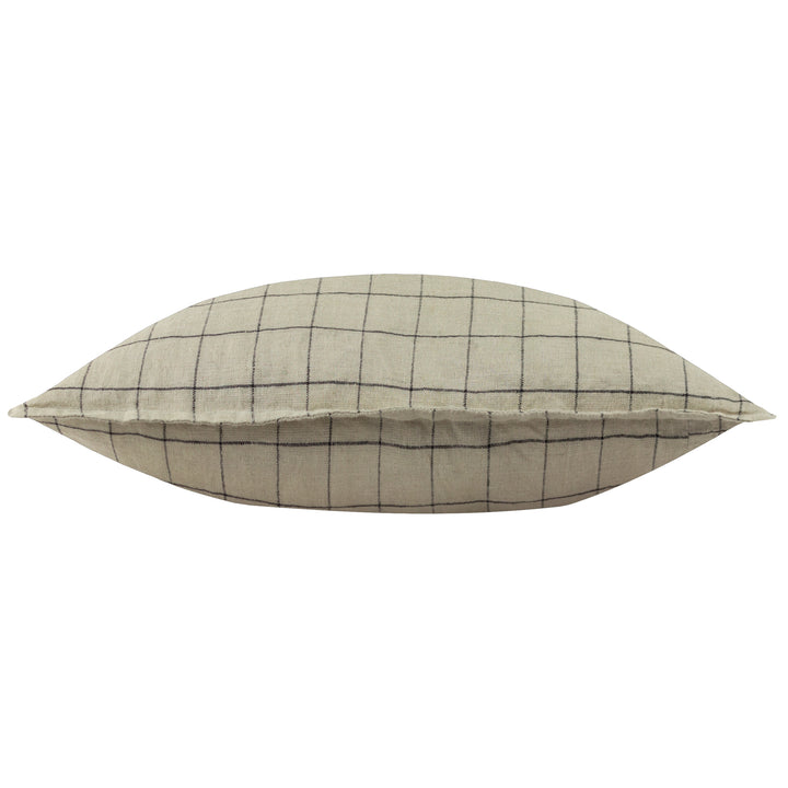 LINEN GRID CHECK 50X50 CUSHION CASE STONE