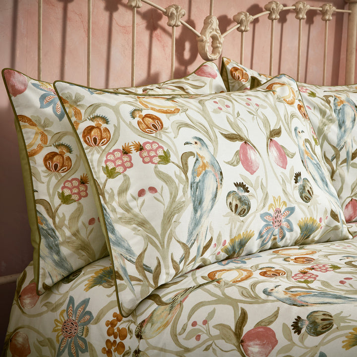 Liberty Piped Pillowcase Pairs Stone