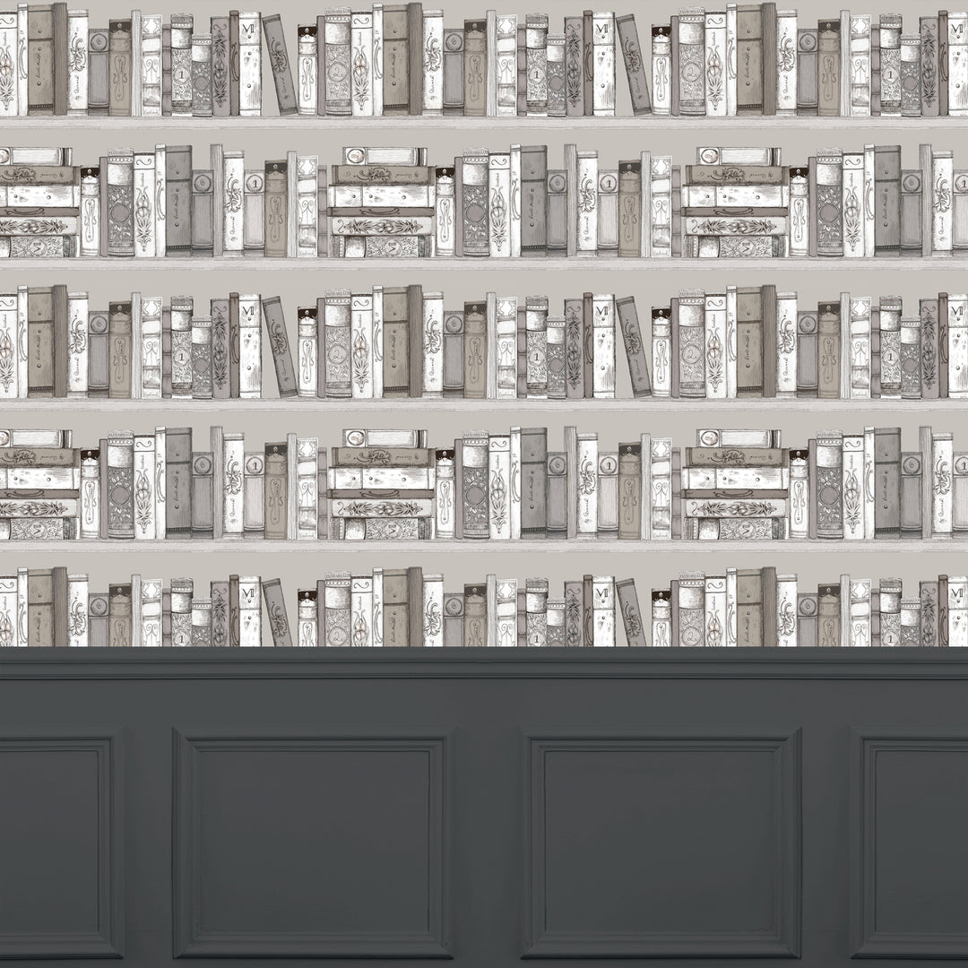 Library Books Wallpaper Sepia