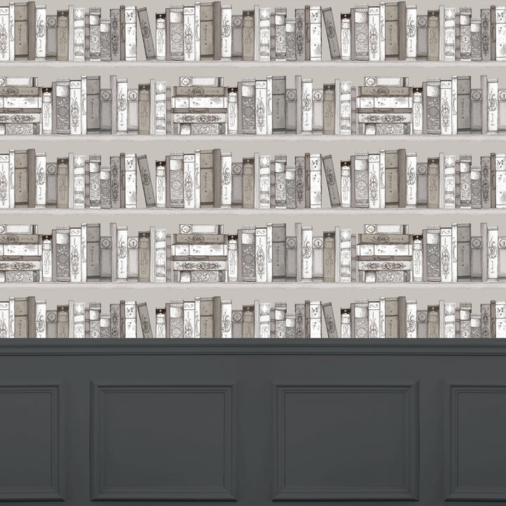 Library Books Wallpaper Sepia