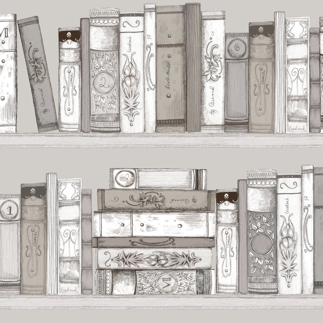 Library Books Wallpaper Sepia - image 2