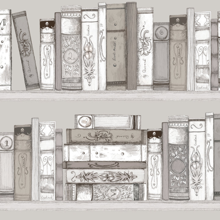 Library Books Wallpaper Sepia - image 2