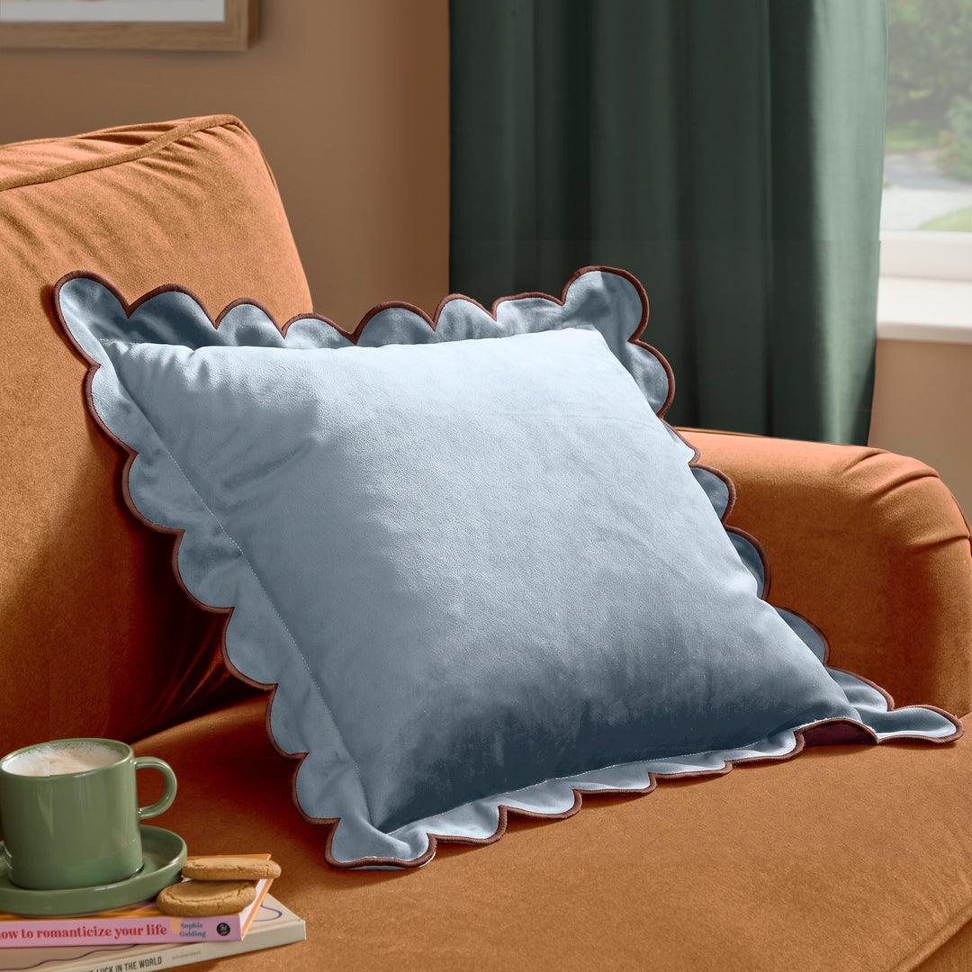Lil Scallop 45x45 Cushion Case Blue / Brown