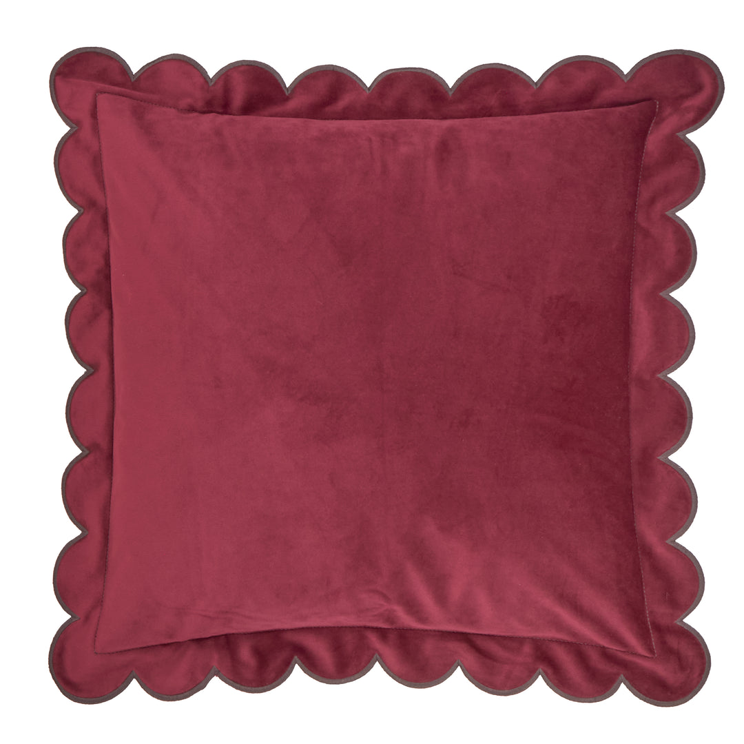 Lil Scallop 45x45 Cushion Case Burgundy/Chocolate