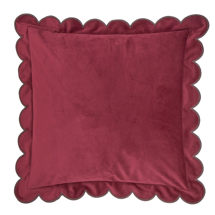 Lil Scallop 45x45 Cushion Case Burgundy/Chocolate