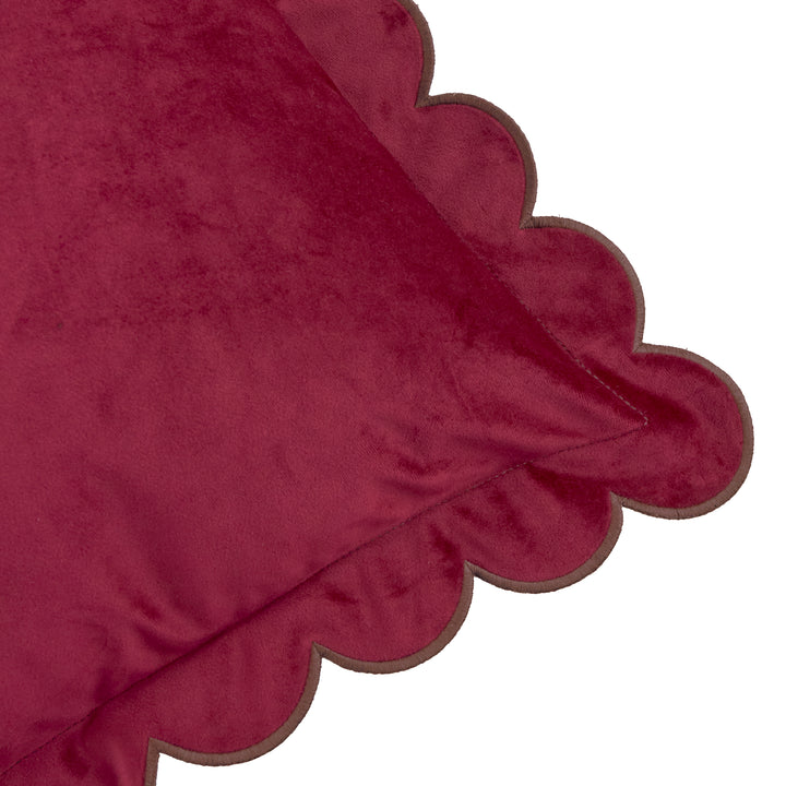 Lil Scallop 45x45 Cushion Case Burgundy/Chocolate - image 2