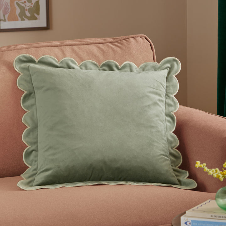 Lil Scallop 45x45 Cushion Case Green / Natural