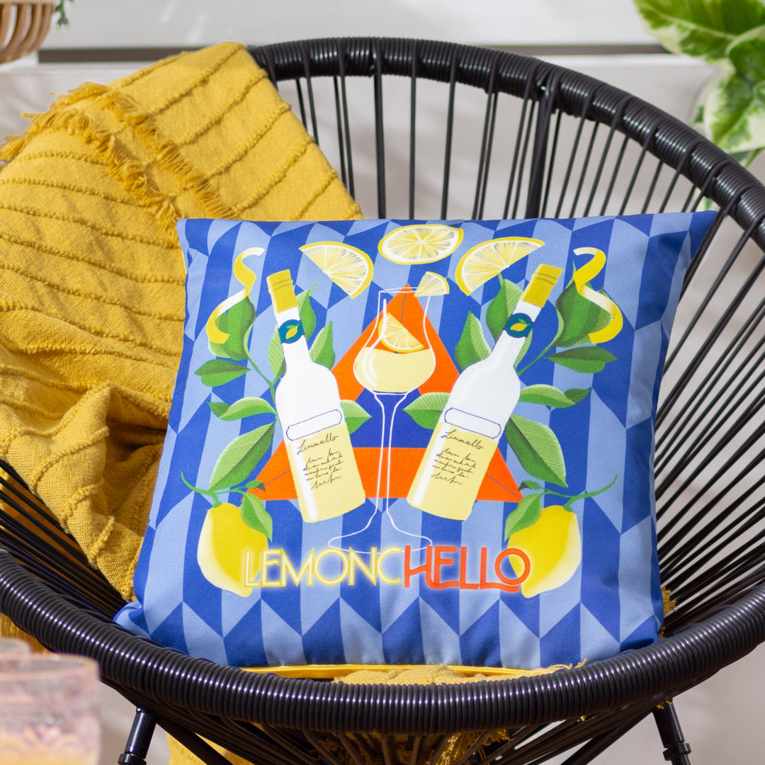 Limoncello 43x43 Outdoor Cushion Case Blue