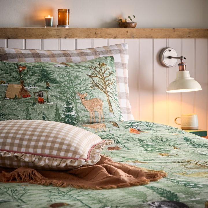 Lodge Wood King Size Duvet Set Oak Green - image 2