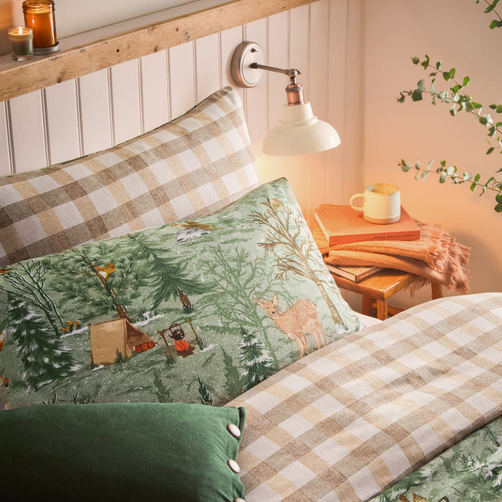 Lodge Wood King Size Duvet Set Oak Green - image 3