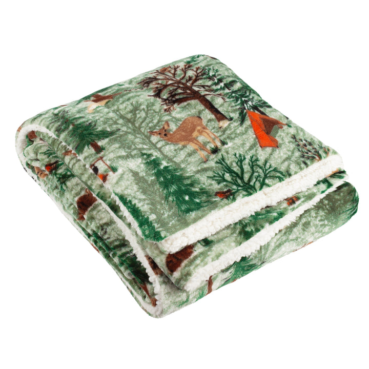 Lodge Wood 130x150 Throw Oak Green - image 2