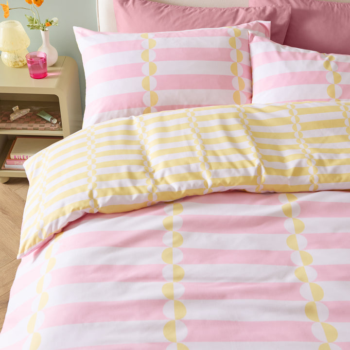 Lottie Single Duvet Set Yellow / Pink