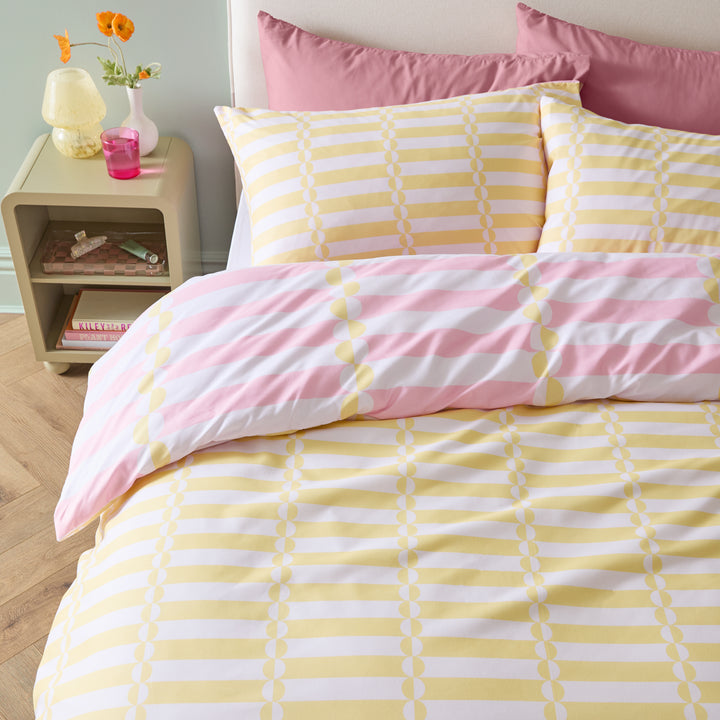 Lottie Single Duvet Set Yellow / Pink - image 2