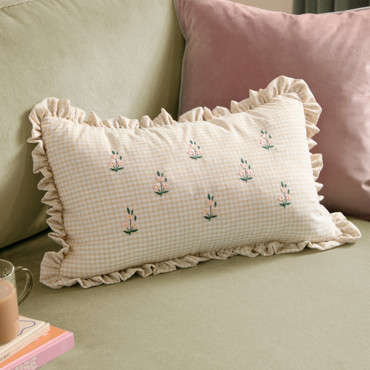 Les Petite Fleurs 30x50 Cushion Case Natural