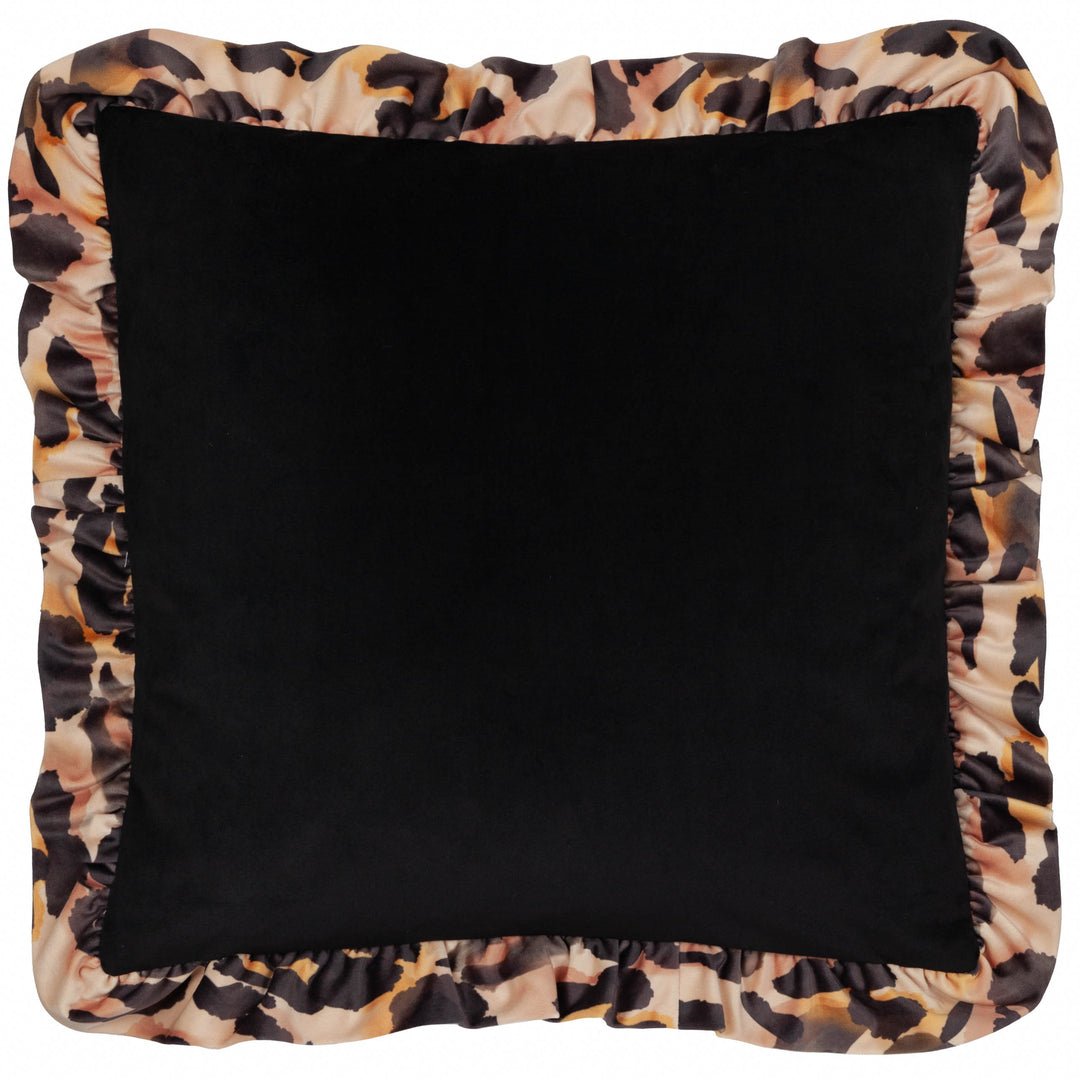 LEOPARD RUFFLE 45X45 CUSHION CASE MULTI