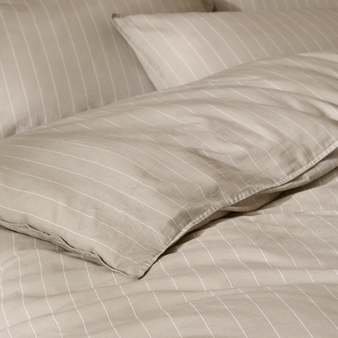 Linear Stripe Double Duvet Set Natural - image 4