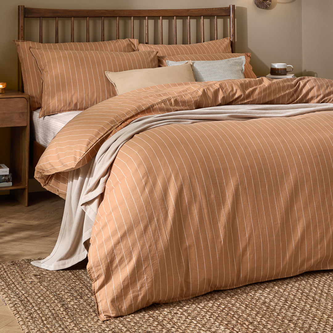 Linear Stripe King Duvet Set Demerara Sugar - image 3