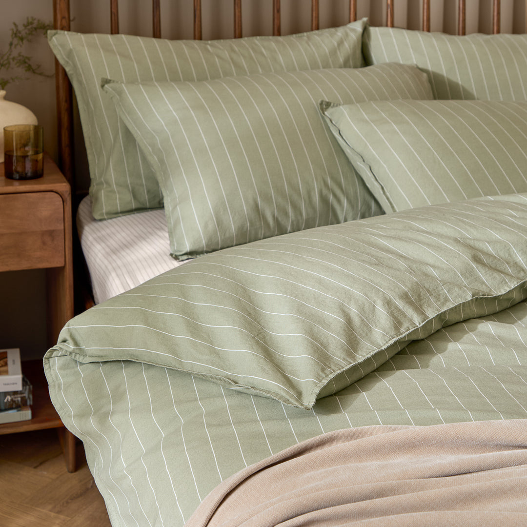 Linear Stripe King Duvet Set Forest - image 2