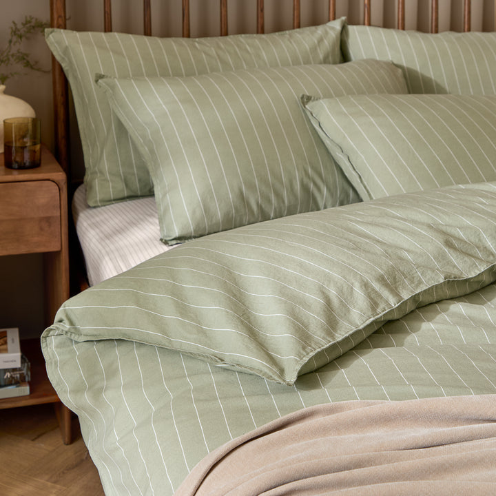 Linear Stripe King Duvet Set Forest - image 2