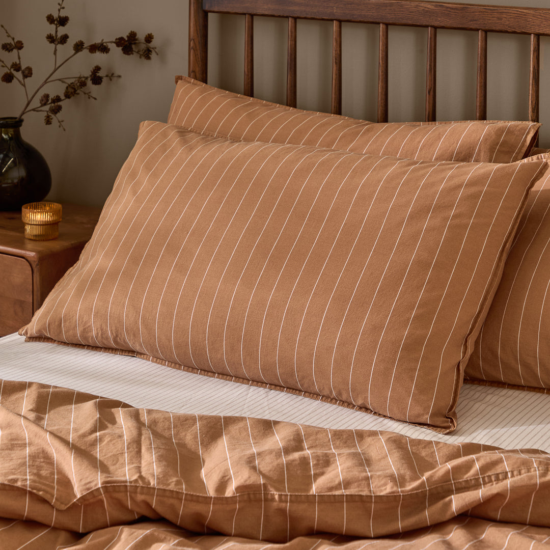 Linear Stripe Pillowcase Pairs Demerara Sugar