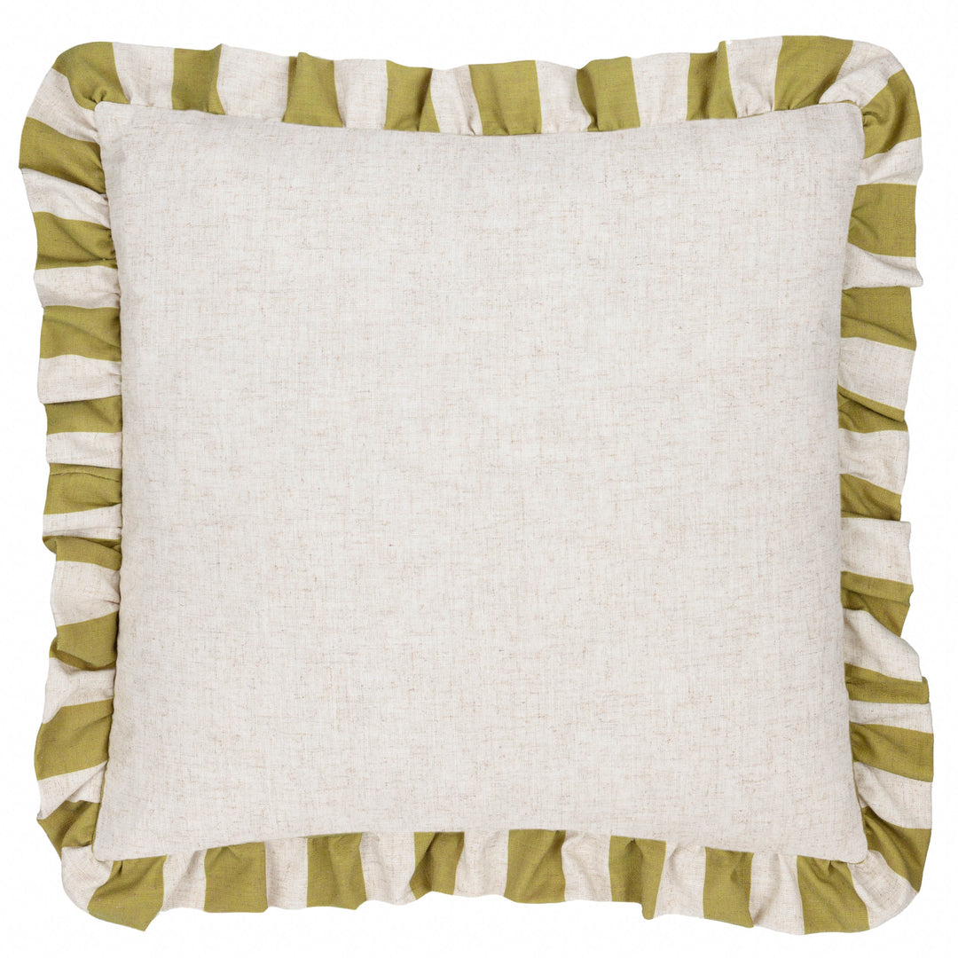 LINEN STRIPE 50X50 CUSHION CASE LINEN/OLIVE