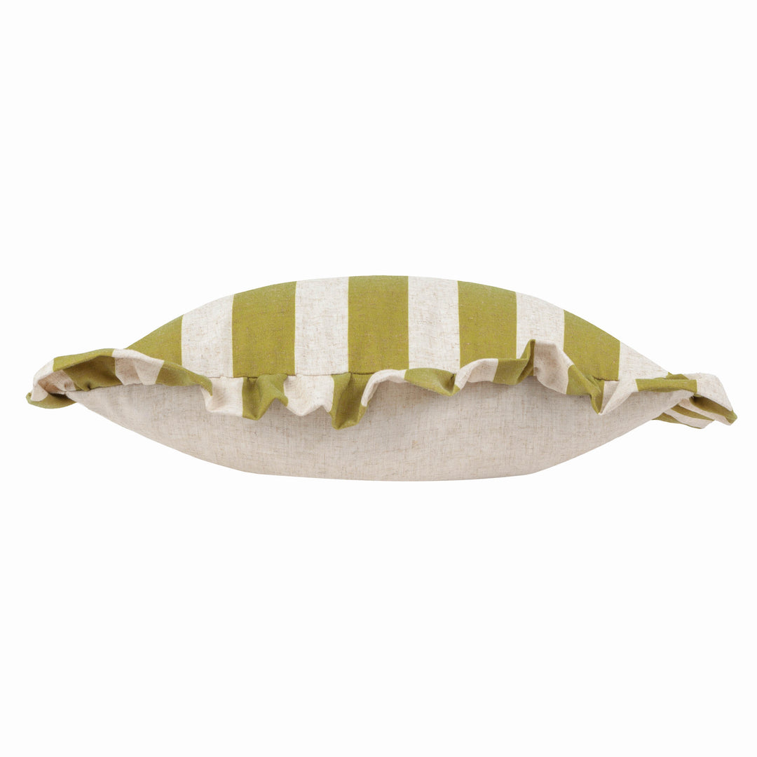 LINEN STRIPE 50X50 CUSHION CASE LINEN/OLIVE