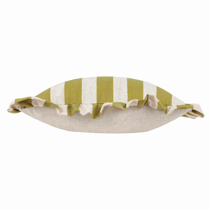 LINEN STRIPE 50X50 CUSHION CASE LINEN/OLIVE