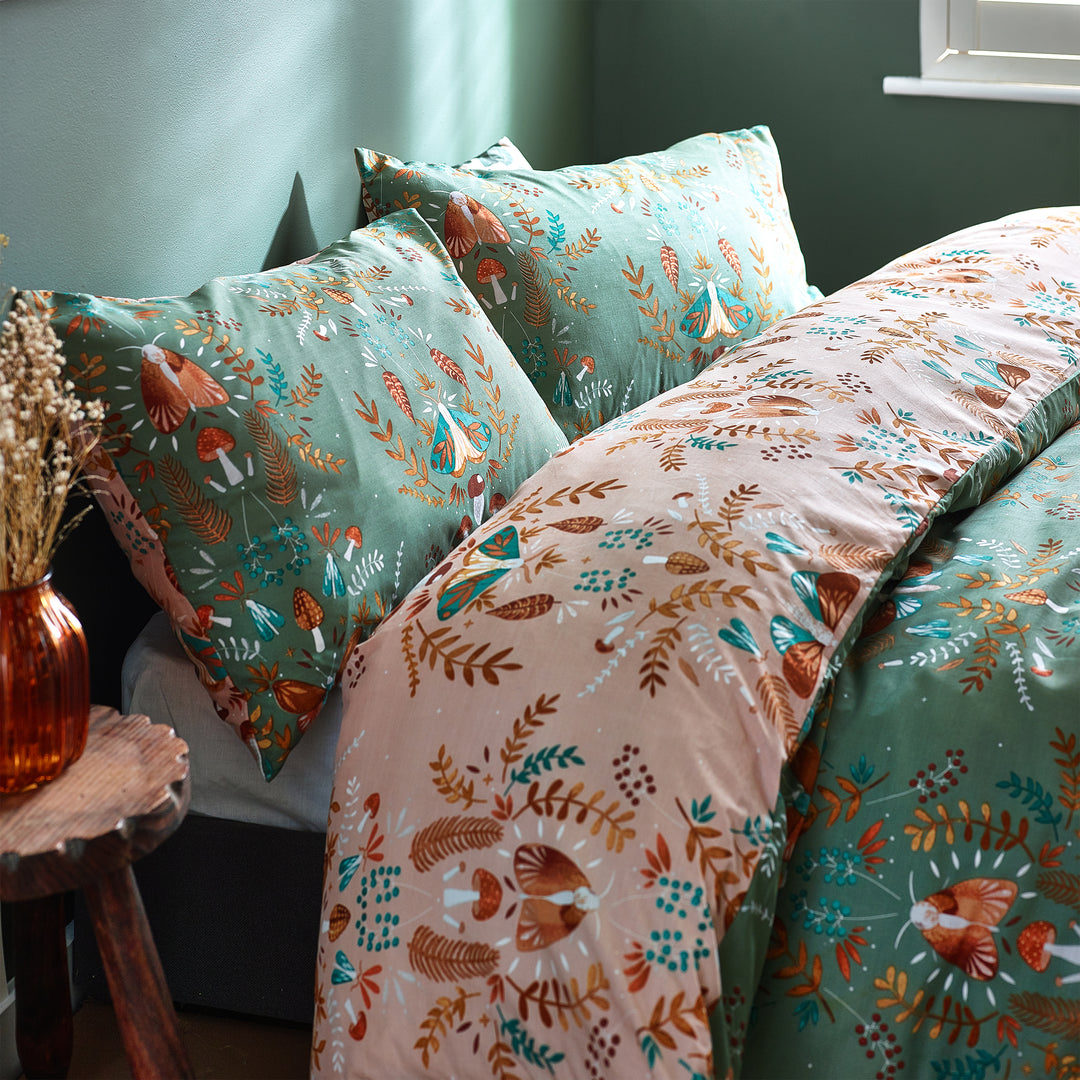 Luna Wood Double Duvet Set Fern Green - image 4