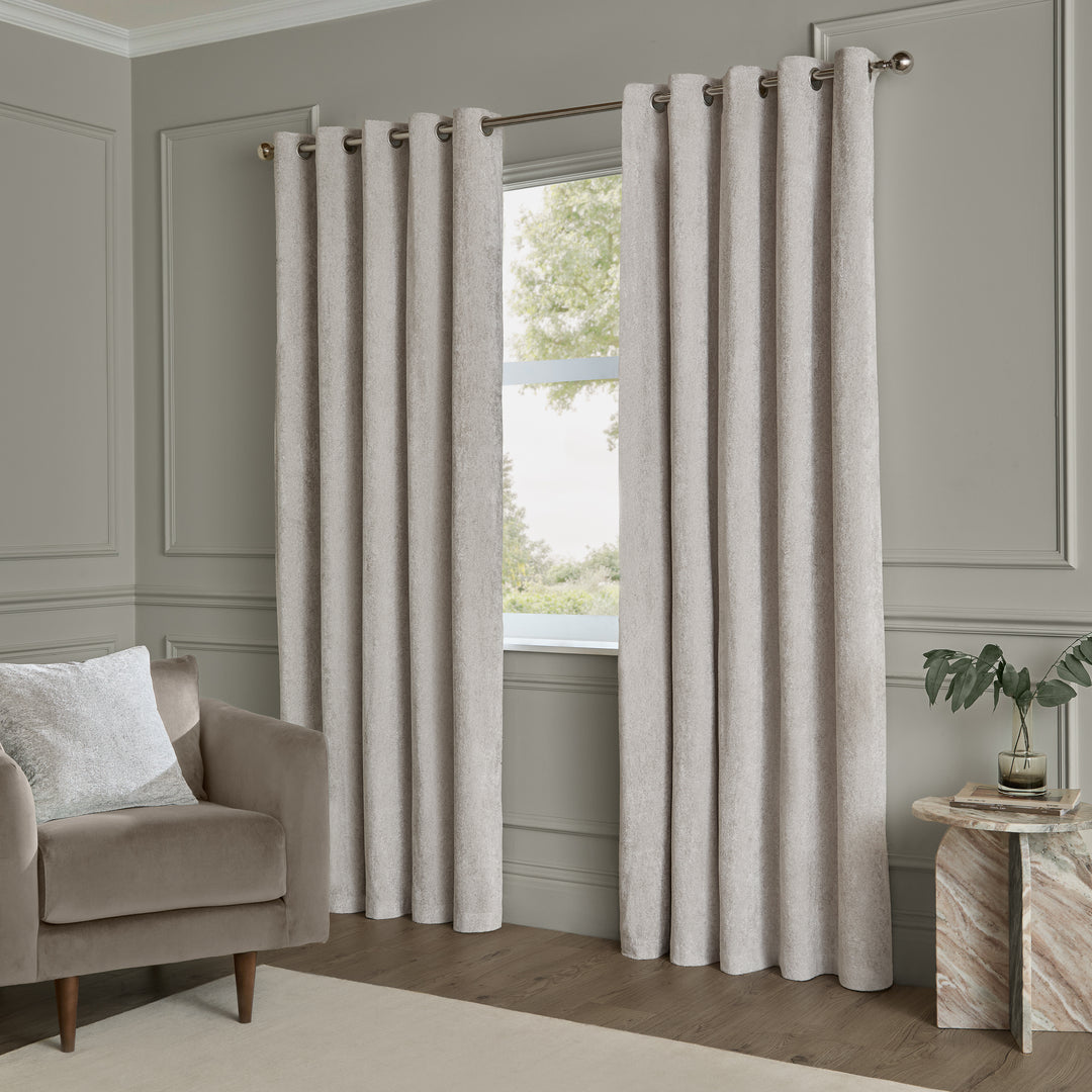 Lustre Velvet 229x229 Eyelet Curtains Silver - image 2