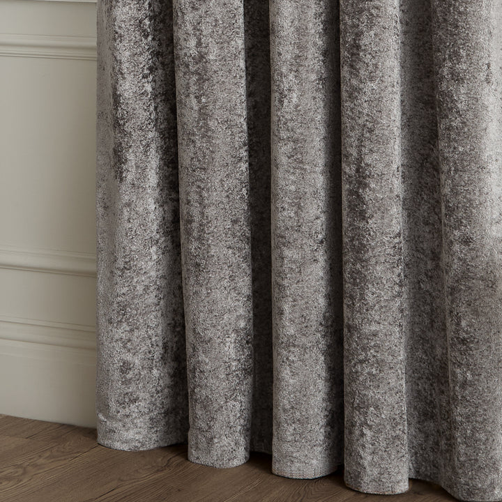 Lustre Velvet 168x183 Eyelet Curtains Pewter - image 5