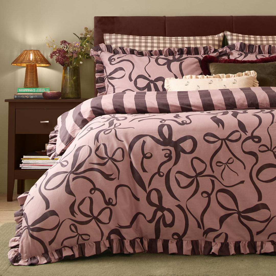La Vie En Bows Single Duvet Set Mocha - image 4