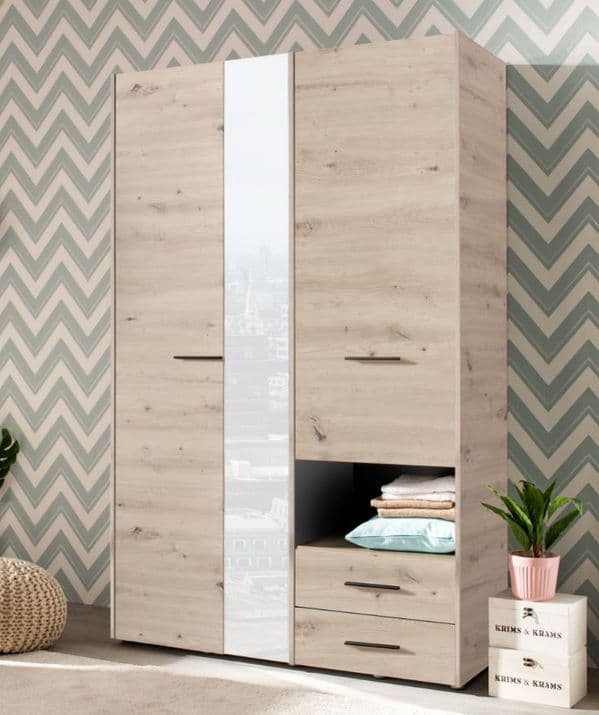 Iris Grey Oak 3 Door Wardrobe