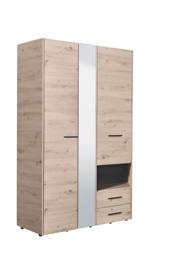 Iris Grey Oak 3 Door Wardrobe