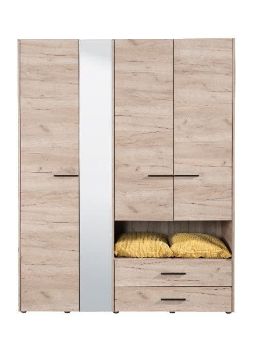 Iris Grey Oak 4 Door Wardrobe