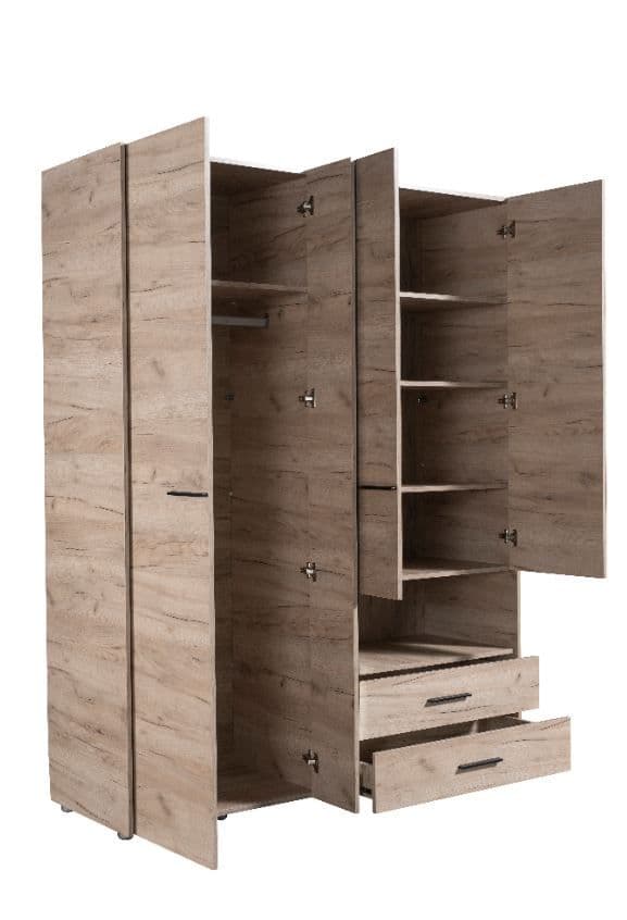 Iris Grey Oak 4 Door Wardrobe