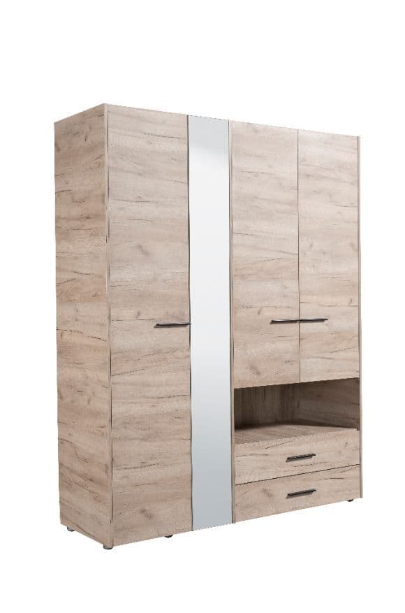 Iris Grey Oak 4 Door Wardrobe
