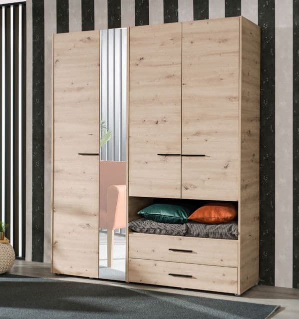 Iris Grey Oak 4 Door Wardrobe