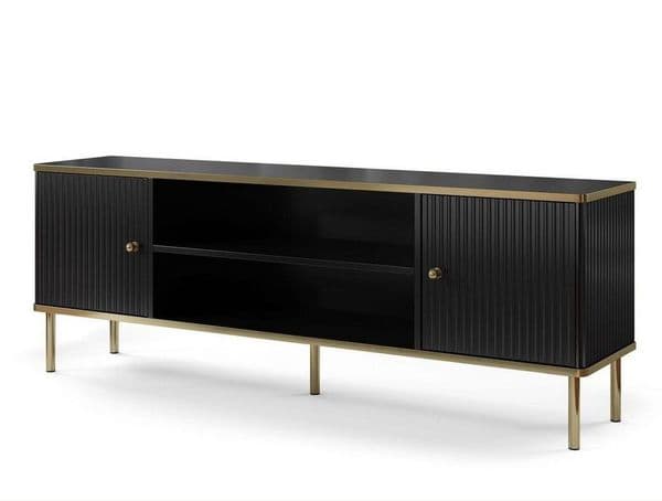 Lavender Black And Gold TV Unit