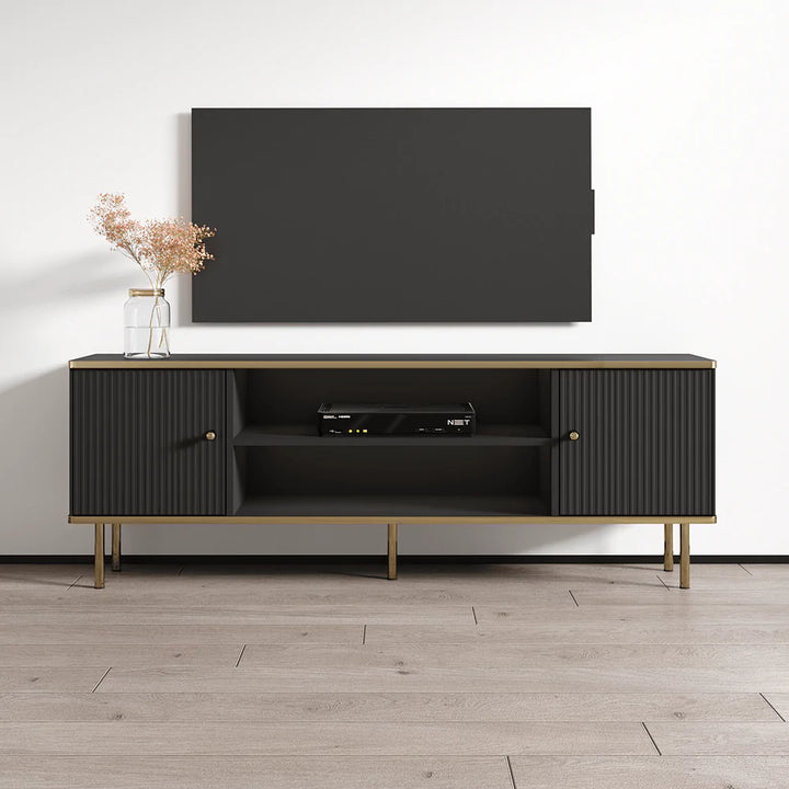 Lavender Black And Gold TV Unit
